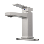 Brushed Nickel Single Handle Bathroom Faucet with Deck For 1 or 3 Holes,Laundry Vanity Sink Faucet with Two 9/16' Hoses