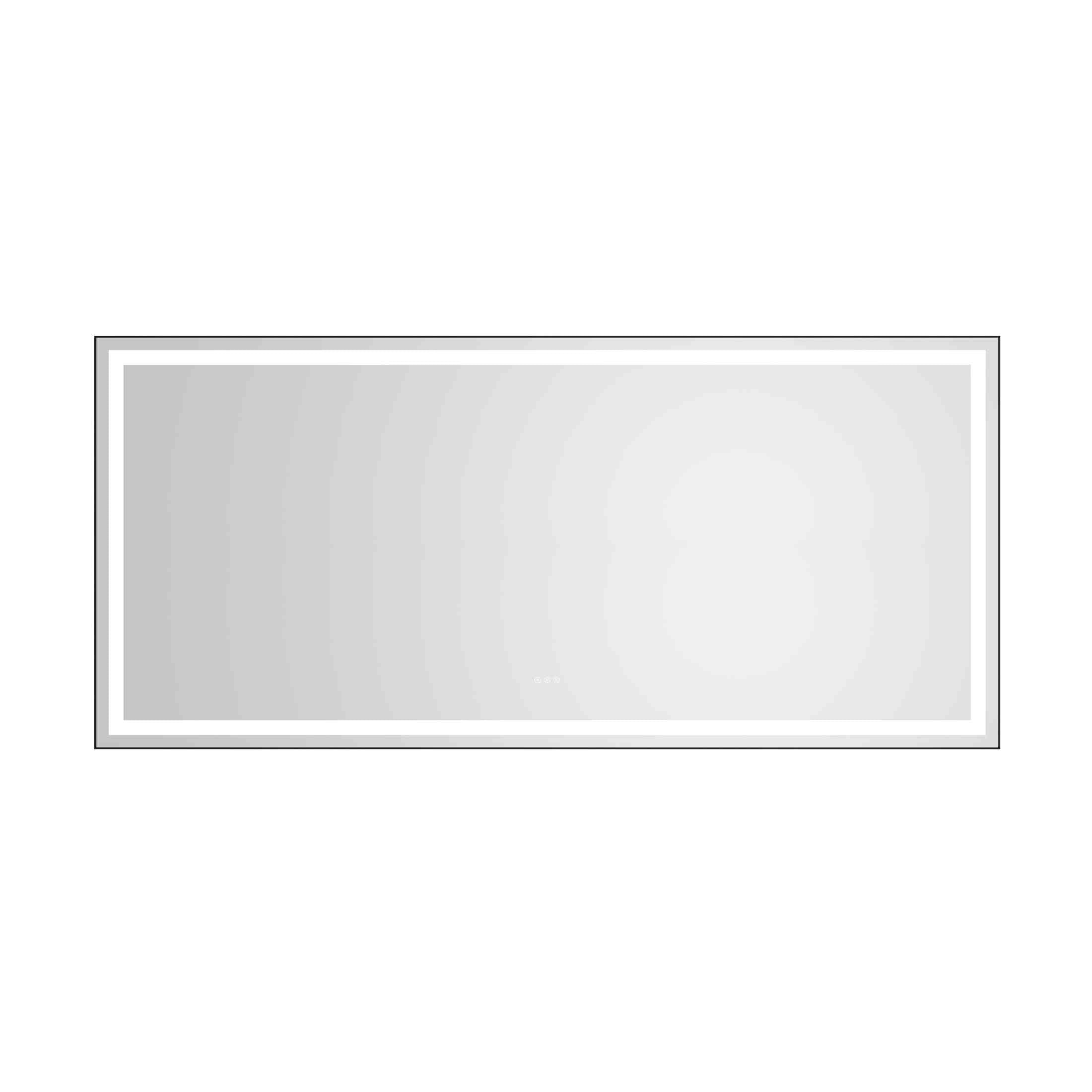 96 x 48 Inch LED Bathroom Mirror with Aluminum Frame, Wall Mounted Vanity Mirror, Anti-Fog, Memory, 3 Colors, Stepless Dimmable