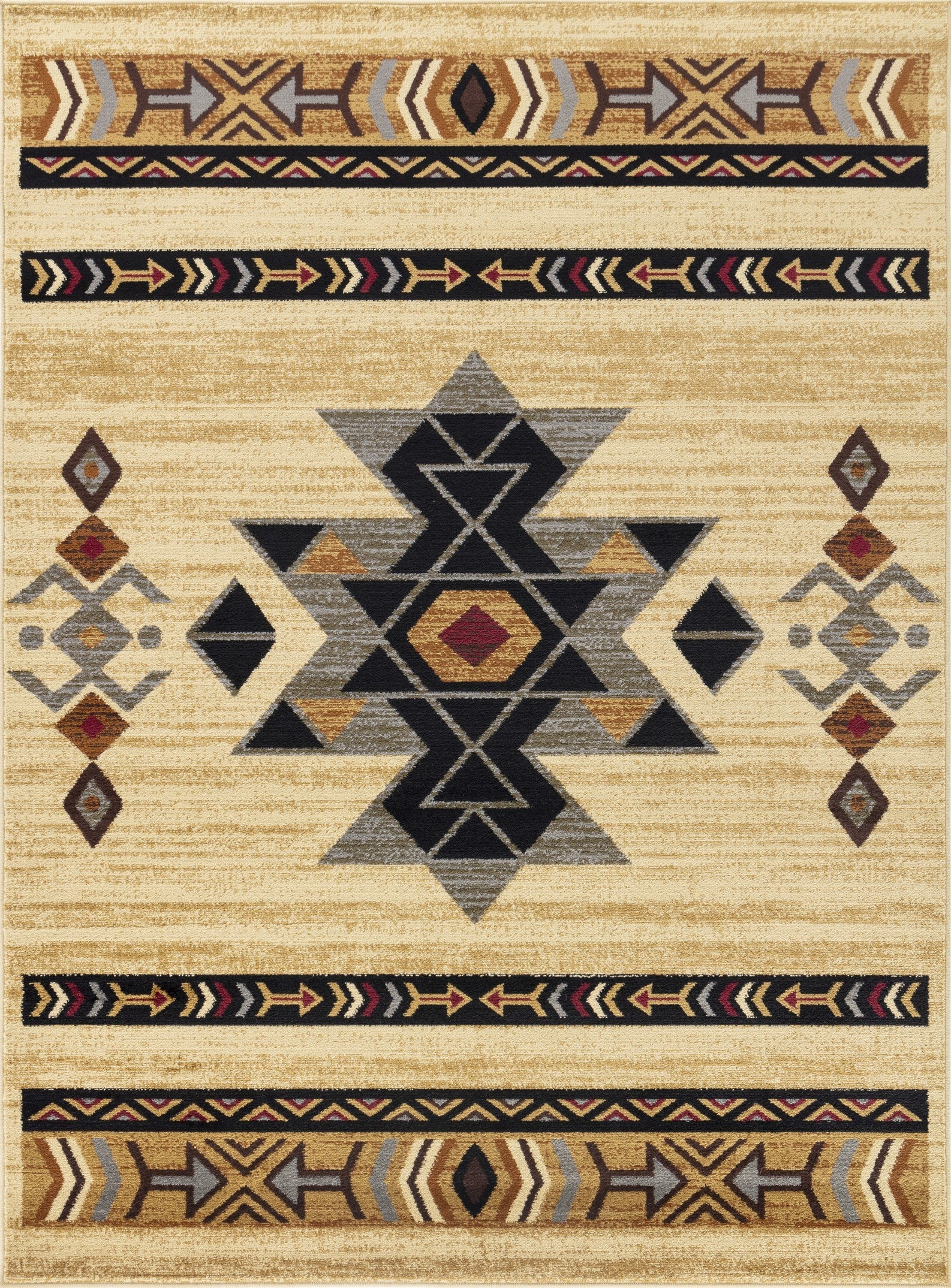 Tribes GC_YLS4006 Cream 7 ft. 10 in. x 10 ft. 3 in. Southwest Area Rug