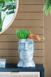 6.5x5.5x11' Easter Island Cement Planter
