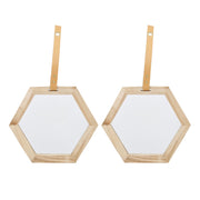 Harlan Hexagon Mirror, 2 Pieces Wall Accent, 11x10'