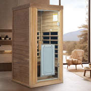 One person Far infrared red cedar standard indoor sauna room