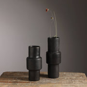 Longpi Pottery Décor Object  3.75'x3.75'x8' Handmade Clay Art