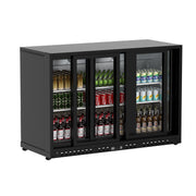 11.4 Cu.Ft Back Bar Cooler 53.2'W Beverage Refrigerator, 3 Low-E Glass Sliding Doors, Counter Height Bar Fridge,Commercial Display Refrigerator, Anti-Fog, LED Light for Beer, Wine,Soft Drinks