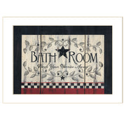 'Bathroom' by Linda Spivey, Ready to Hang Framed Print, White Frame