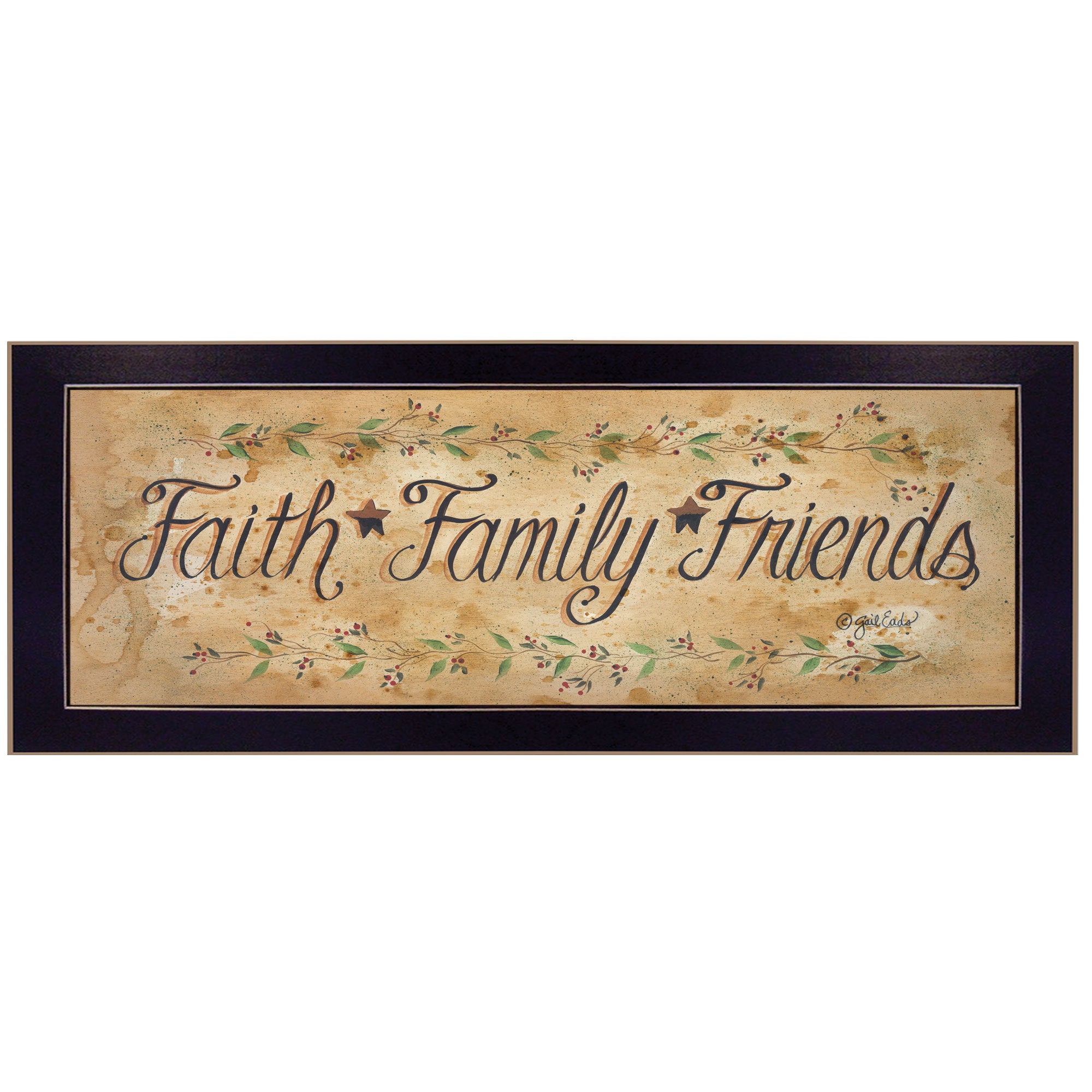 'Faith*Family*Friends' by Gail Eads, Ready to Hang Framed Print, Black Frame