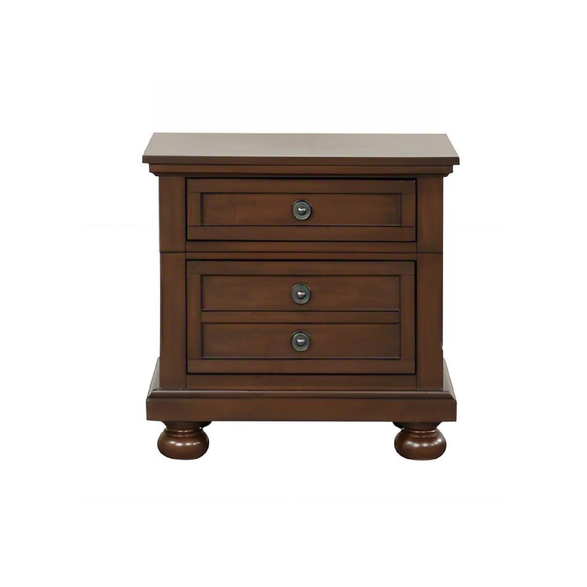 Meade G8910-N Nightstand in Dark Cherry with Wood Veneer Finish, Solid Wood Construction, 26x19x28 Inch Dimensions