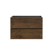 Alice-30W-105,Wall mount cabinet WITHOUT basin, Walnut color, With two drawers, Pre-assembled