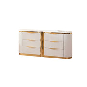 Laura Gold Detailed 6-Drawer Dresser made with Wood in White  (Includes Dresser only ) same as G150109248  (NJ inventory)