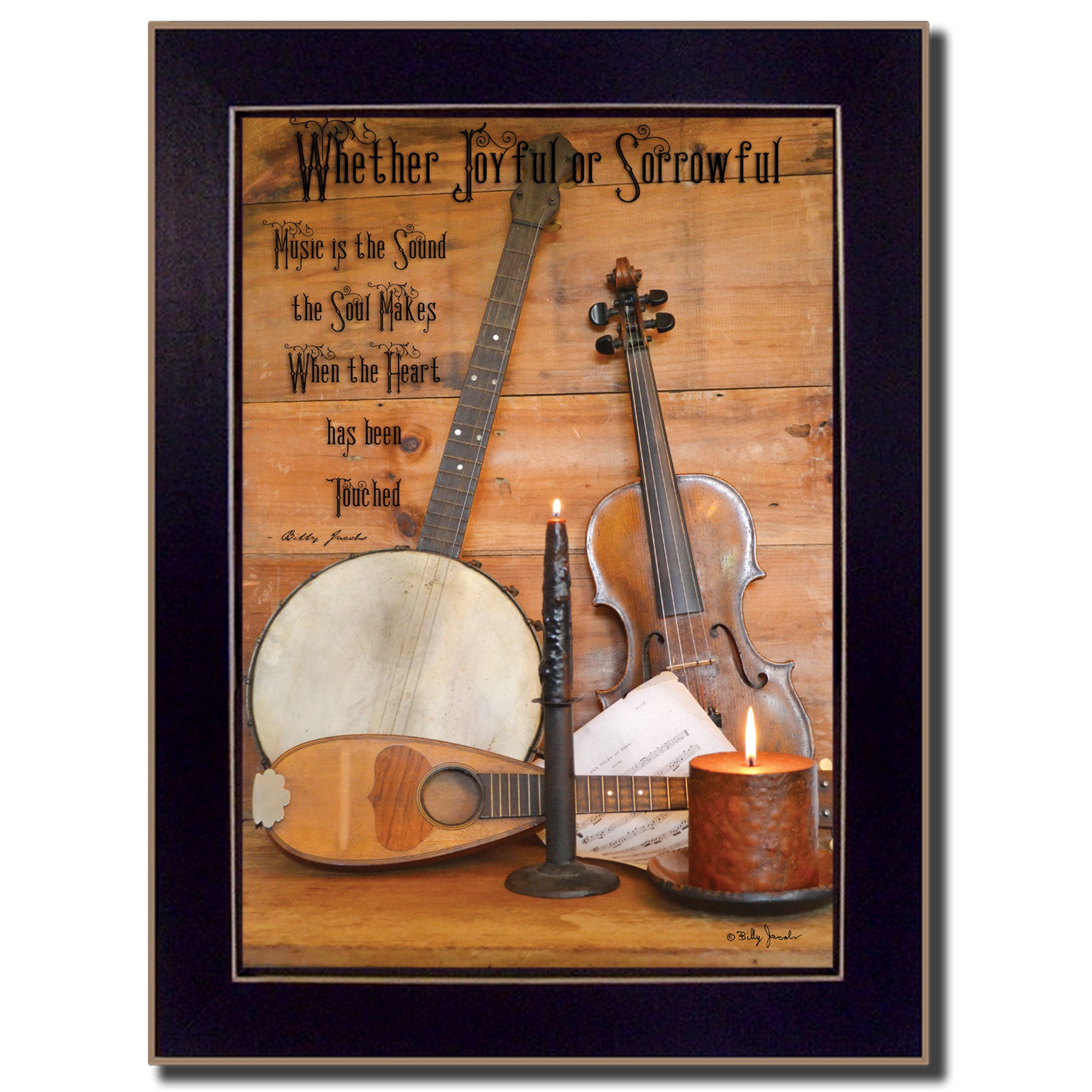 'Music' By Billy Jacobs, Printed Wall Art, Ready To Hang Framed Poster, Black Frame