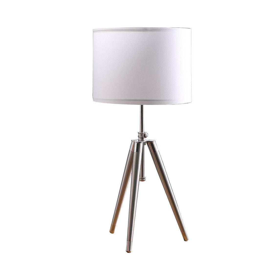 34.25' - 29.25' In Mid-Century Adjustable Tripod Chrome/Silver Metal Table Lamp