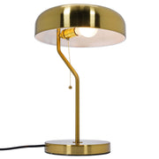 European Modern Bedside Nightstand Table Lamp with Gold Finish and White Inner