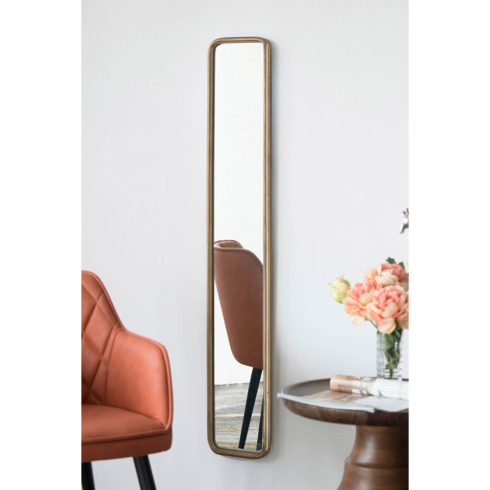 47' x 8' Full Length Mirror with Antique Gold Metal Frame, Long Mirror for Hallway Living Room Bedroom Bathroom