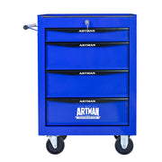 Rolling Metal Tool Chest with 4 Drawers, 20' Steel Storage Cabinet with Ball Bearing Slides, Black and Blue Finish