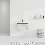 24'' Floating Wall-Mounted Bathroom Vanity With Ceramics Sink & Soft-Close Cabinet Door, KD-Package