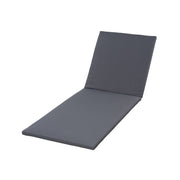 2' THICK CHAISE LOUNGE CUSHION IN DARK GREY - WATERPROOF FOLDABLE 2-SECTION DESIGN-FOR POOLSIDE, PATIO & GARDEN