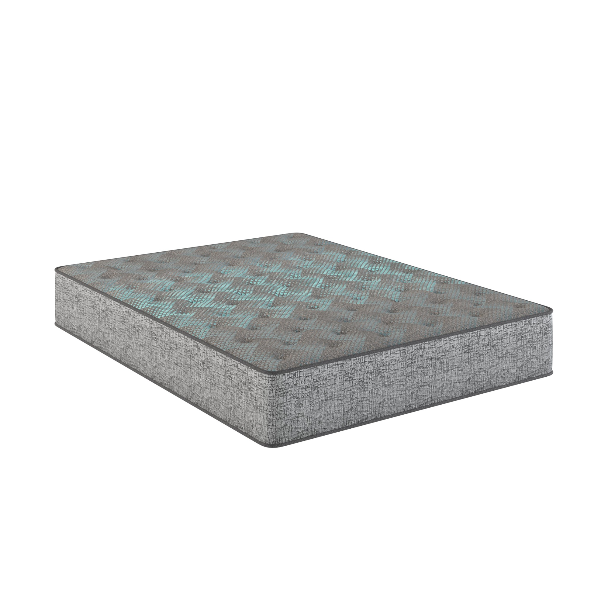 Restonic Comfort Care 7 inch Foam Core Mattress, Medium Comfort, Full, Grey+Blue, Foam