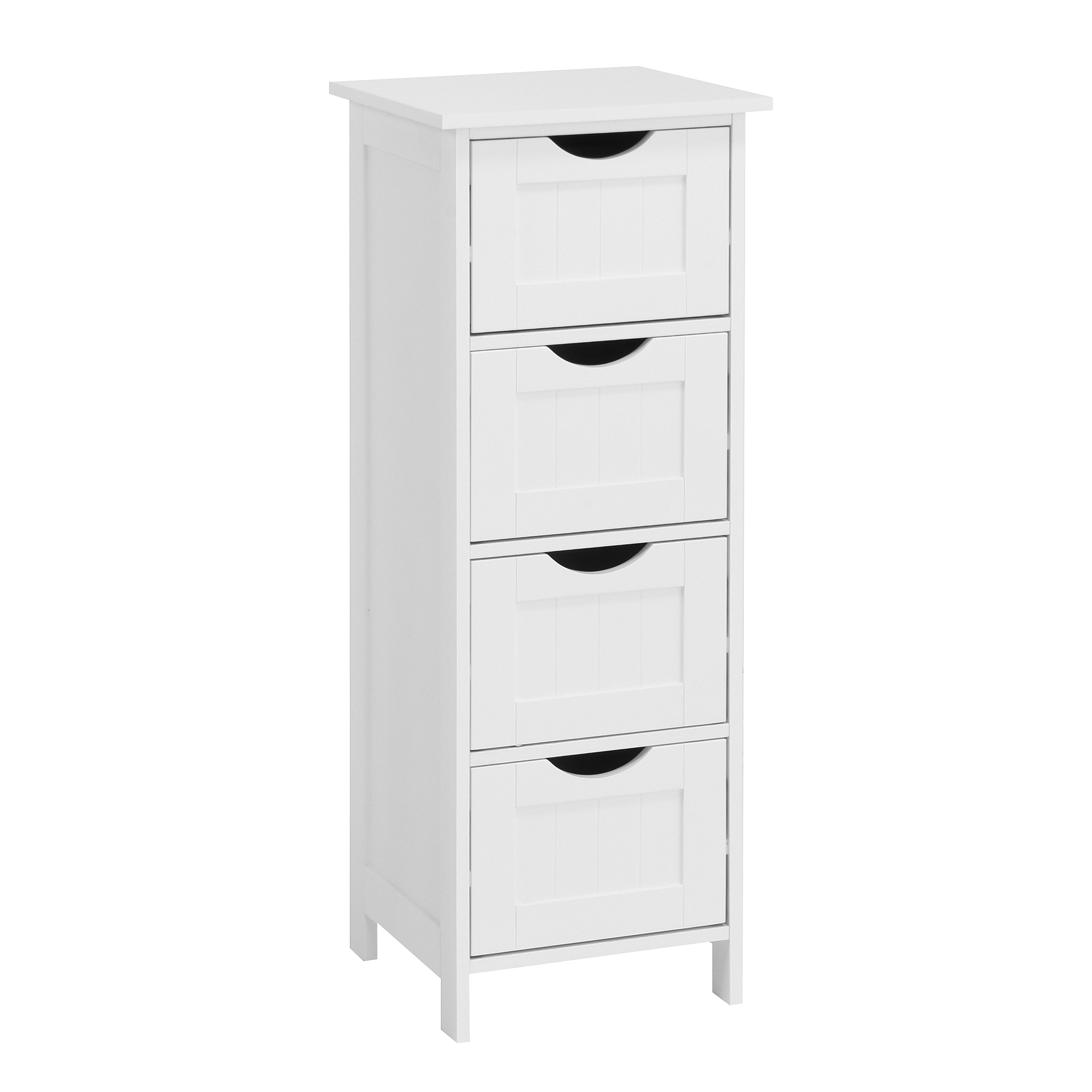 White Bathroom Storage Cabinet, Freestanding Cabinet with Drawers