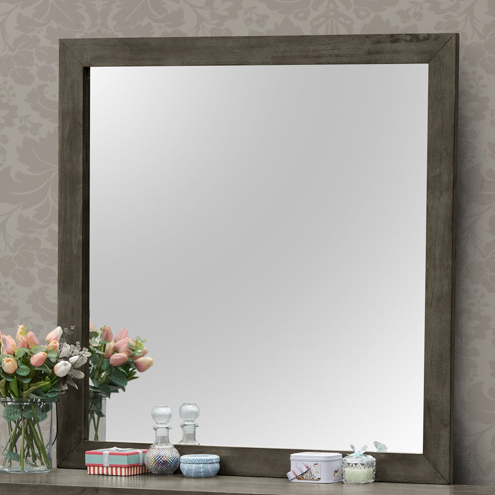 Chic Transitional Gray Wall Mirror