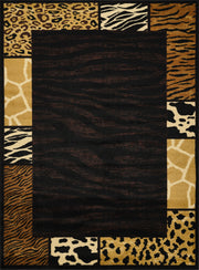 Tribes GC_YLS4013 Black 5 ft. 3 in. x 7 ft. 3 in. Animal Print Area Rug