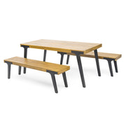 1 DINING TABLE+2 DINING BENCHES