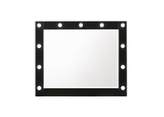 1pc Glam LED Lights in Frame Mirror Vanity Top Landscape Mirror Black