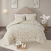 Full/Queen 3 piece Tufted Cotton duvet cover set