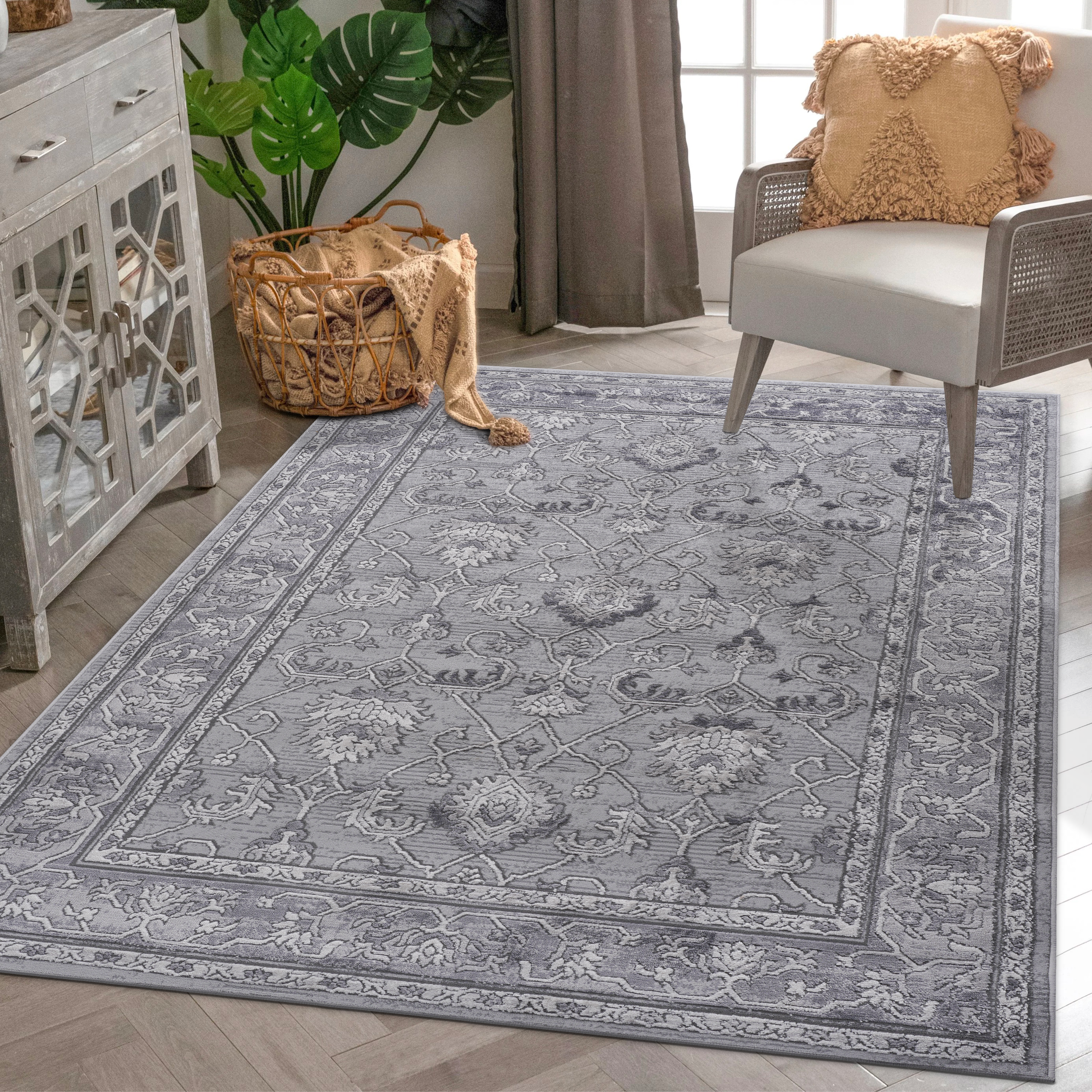 MARFI Collection 5X7 Grey / Oriental Area Rug