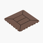 DIY Interlocking Balcony Deck Tiles, Red Brown, Polypropylene, 12 Inch
