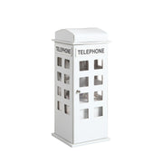 11.5' Tall Leather Jewelry Box, British Telephone Design, White