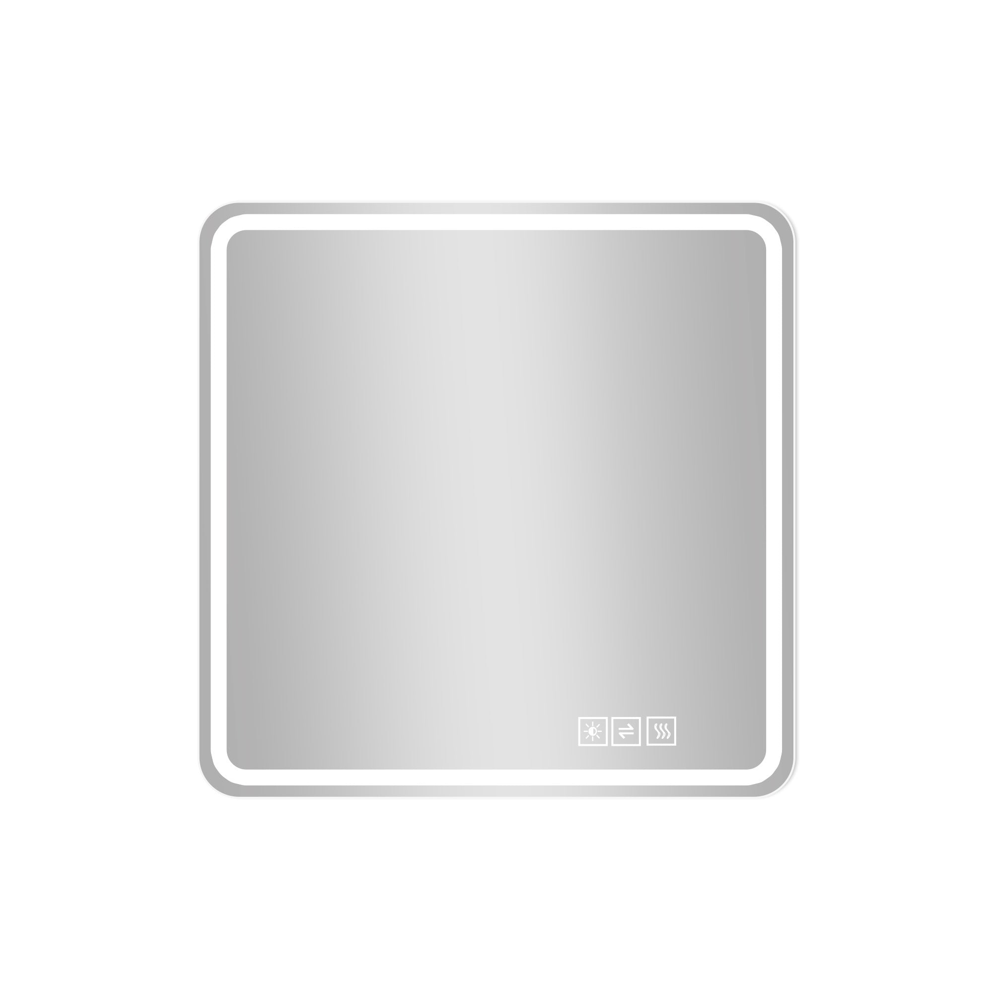 LED Bathroom Mirror, Anti-Explosion Glass, Rust-Resistant, Anti-Fog, Tri-Color, 36x36in