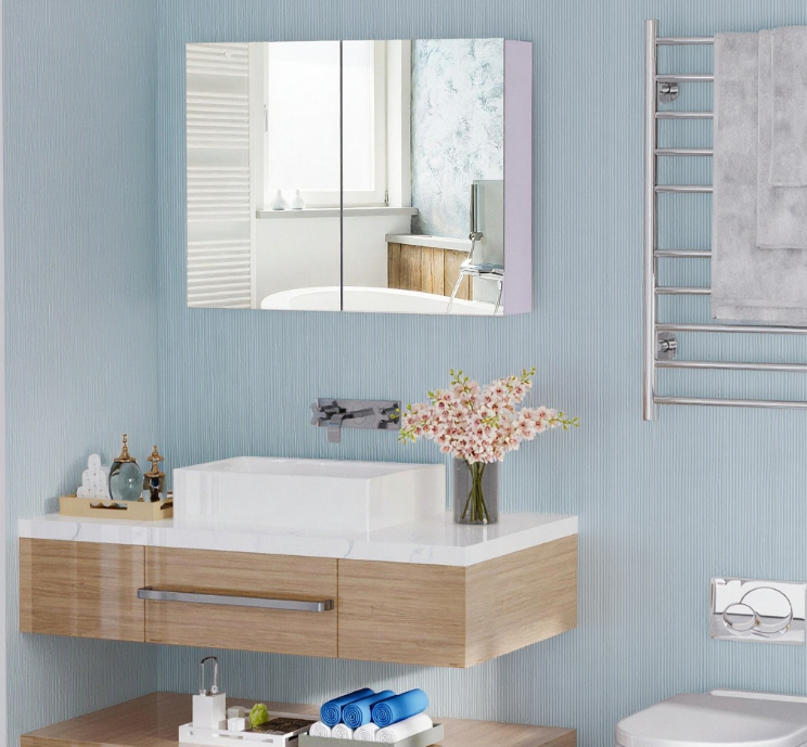 Double Door Wall Mounted Bathroom Mirror