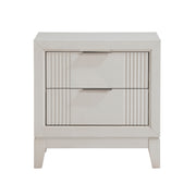 Antique White Finish 1pc Nightstand with 2x Drawers Modern Bedroom Furniture, Reeded Fronts, Bedside Cabinet with Drawers