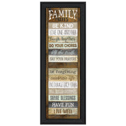 'Family Rules Shutter' By Marla Rae, Ready to Hang Framed Print, Black Frame