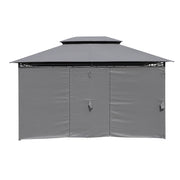 13x10 ft Outdoor Patio Gazebo Canopy Tent with Ventilated Double Roof and Side Wall (Detachable Curtain Included on All Sides), Suitable for Lawn, Garden, Backyard and Deck - Grey