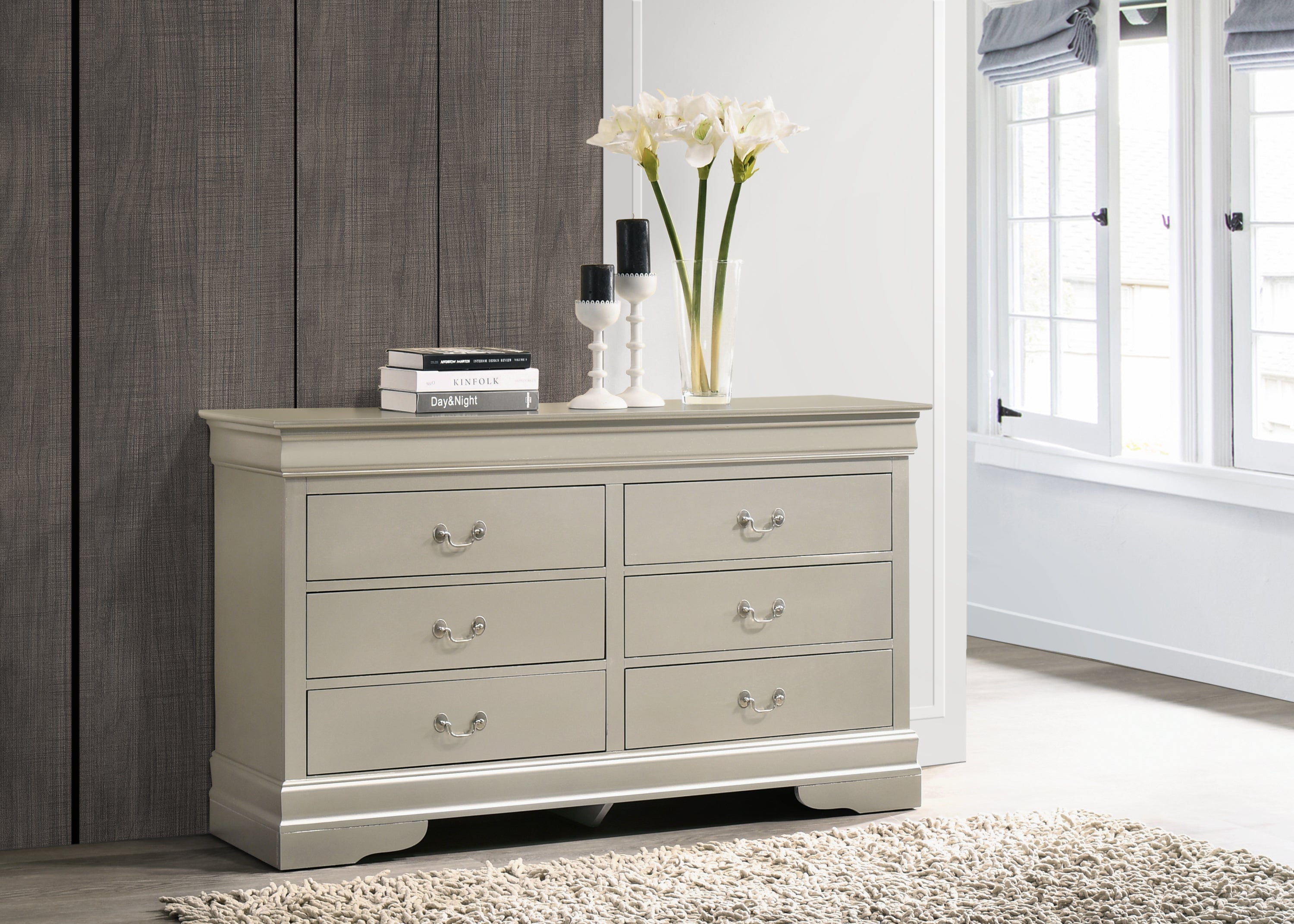 LouisPhillipe G02103-D Dresser , Silver Champagne