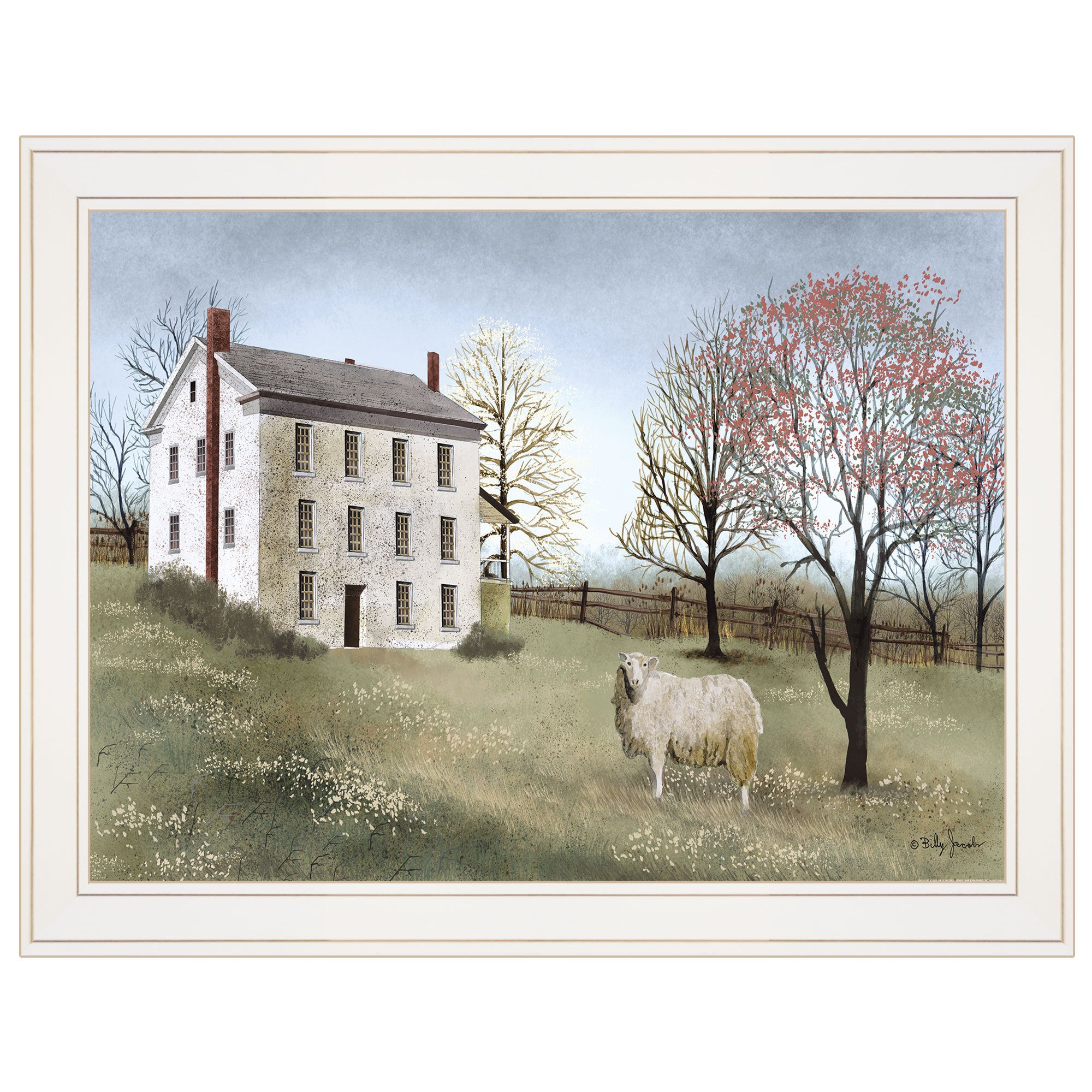 'Spring at White House Farm' by Billy Jacobs, Ready to Hang Framed Print, White Frame