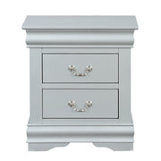 1pc Traditional Classic Platinum Finish 2-Drawers Nightstand Wooden Bedroom Furniture