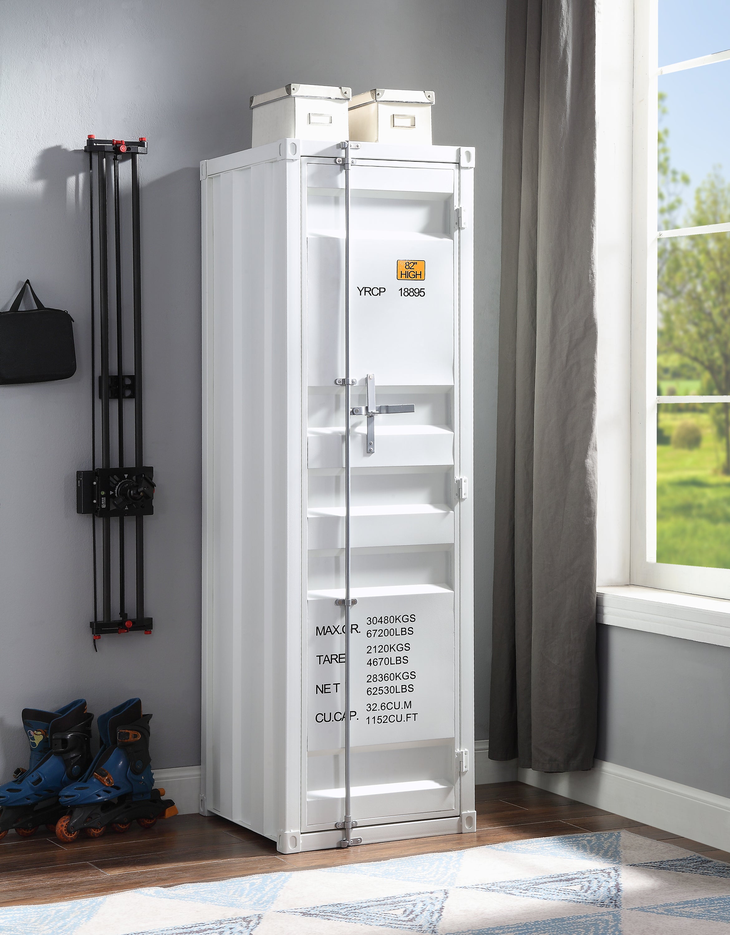 Cargo White Finish Wardrobe