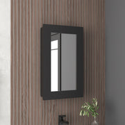 Juno 25.7' H x 15.7' W Narrow  Mirror Medicine Cabinet, One door with Three interior Shelves for Bathroom, Kitchen Black