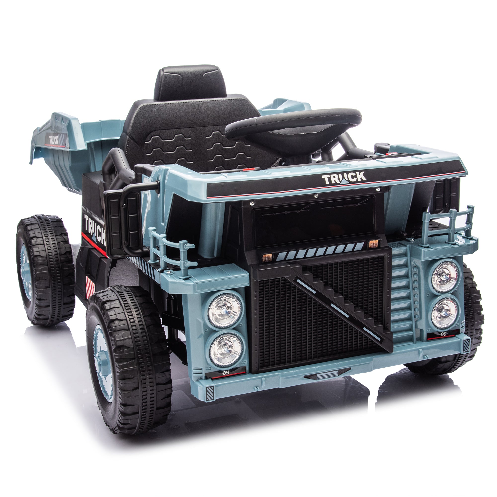 12V Kids Ride On Dump Truck W/Parents Control,2wd,Rear-wheel suspension,Electric Dump Bed and Extra Shovel,Multimedia function with Bluetooh and Music,Volume&Speed adjustment,LED Light For Kids 3-5.