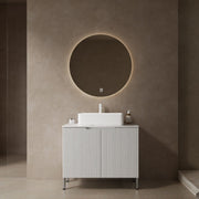 TURIO 30' Bathroom Vanity with Sink, Freestanding Bathroom Storage Cabinet with 2 Doors, White Rectangular Ceramic Basin and Carrara White Counter Top, White Color