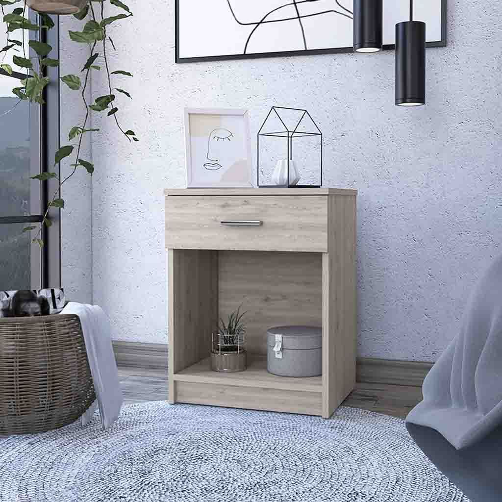 Pictor Nightstand, One Drawer, Lower Shelf, Superior Top