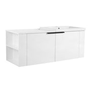 Modern 48' Bathroom Vanity Sink Combo with Spacious Storage, White Engineered Wood, for Large Spaces