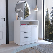 Omaha Dresser Multi-Storage Compact Unit with Spacious 3 Drawers and Cabinet