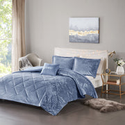 Full/Queen Velvet Duvet Cover Set with Throw Pillow