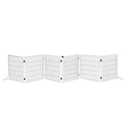 PawHut Wooden Dog Gate, 170' Freestanding Pet Gate, 6-Panel Foldable Dog Safety Barrier with 2 Support Feet for House Doorway Stairs, Small and Medium Dogs, White