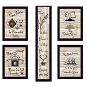 'Kitchen Friendship Collection' 5-Piece Vignette by Millwork Engineering, Black Frame