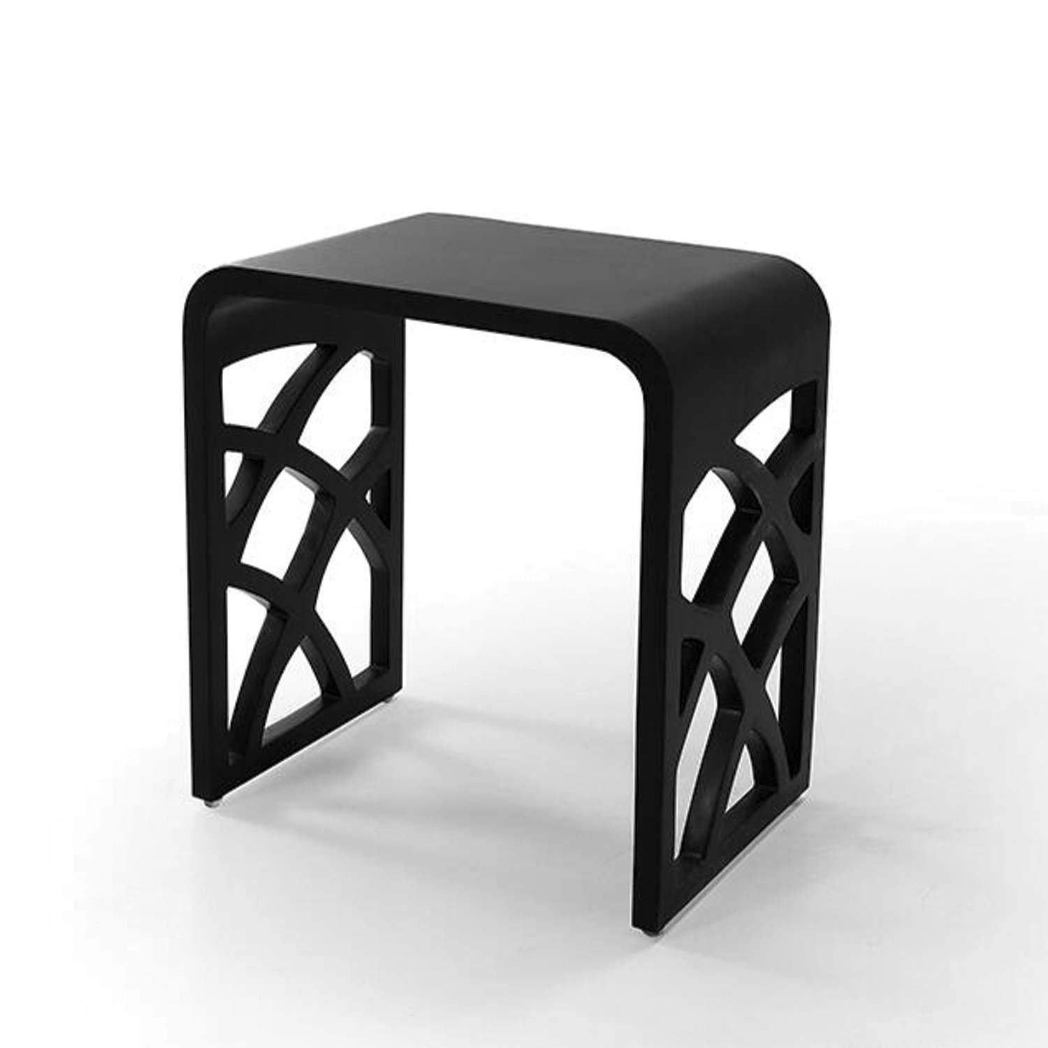 DAX Solid Surface Shower Stool - Matte Black