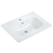 BB0424Y301, Integrated glossy white ceramic basin, drain and faucet not included